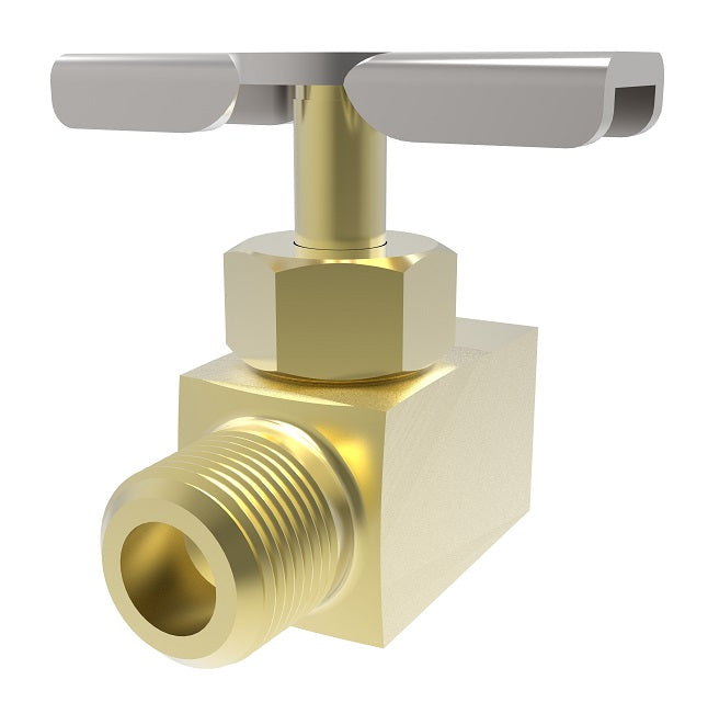 6820 by Danfoss | Needle Valve | Male to Female Pipe (Short Thread) | 1/8" Female NPTF x 1/8" Male NPTF | Brass