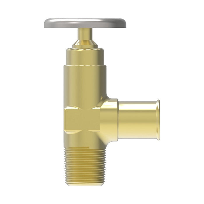 7502 by Danfoss | Truck Valve | 90° Elbow | 5/8" Hose Barb x 1/2" Male NPTF | Brass