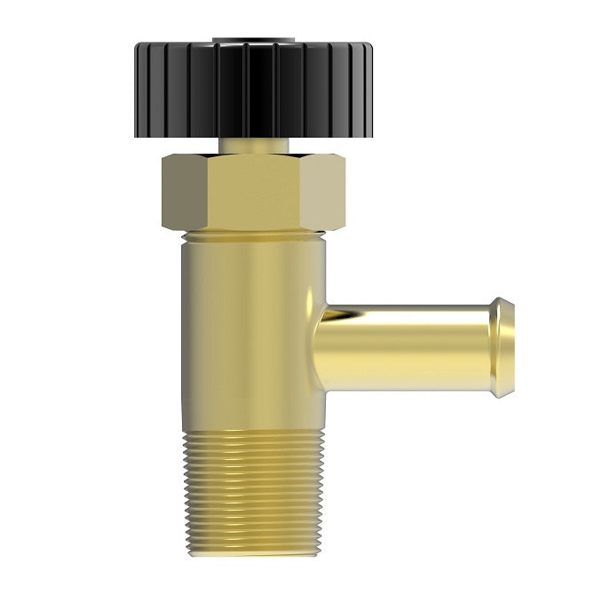 7506 by Danfoss | Truck Valve | 90° Elbow | 3/8" Hose Barb x 3/8" Male NPTF | Brass