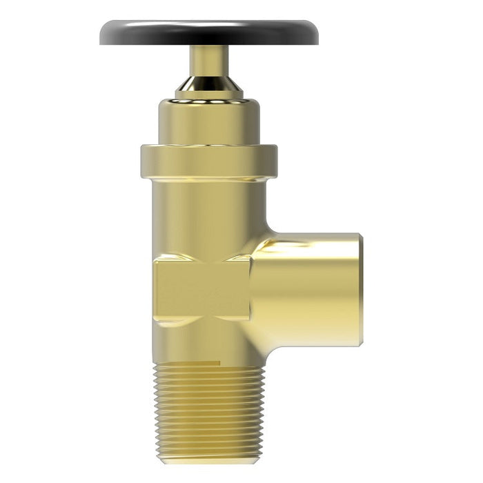 7508 by Danfoss | Truck Valve | 90° Elbow | 1/2" Female NPTF x 1/2" Male NPTF | Brass