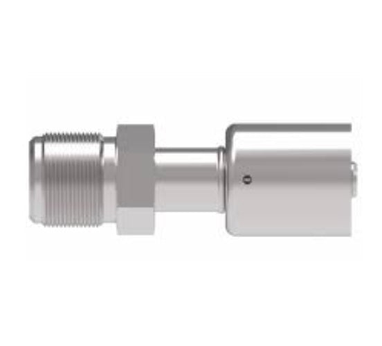 75708E-308 Weatherhead by Danfoss | 757 'E' Series | Male SAE 45° Rigid Crimp Fitting | -08 Male SAE 45° x -08 Hose Barb | Steel