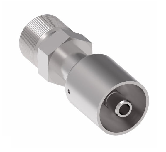 75708E-W08 Weatherhead by Danfoss | 757 'E' Series | Male Bumped Tube O-Ring Rigid Crimp Fitting | -08 Male Bumped Tube O-Ring x -08 Hose Barb | Steel