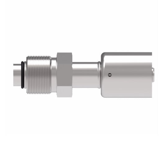75706E-Z08 Weatherhead by Danfoss | 757 'E' Series | Male Bumped Tube O-Ring Swivel Crimp Fitting | -08 Male Bumped Tube O-Ring -06 Hose Barb | Steel