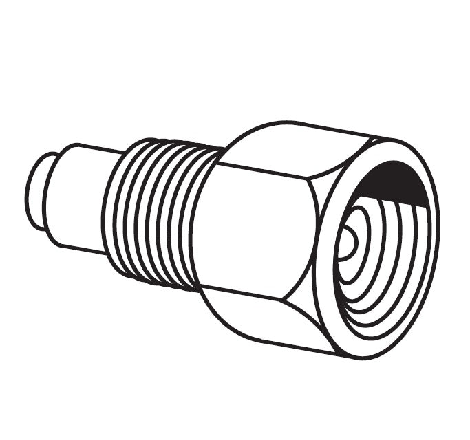 7974 by Danfoss | Hydraulic Brake Standard to Metric Bubble Adapter | 3/16" Female Inverted Flange Seat x 12mm Male Bubble Flange | Brass