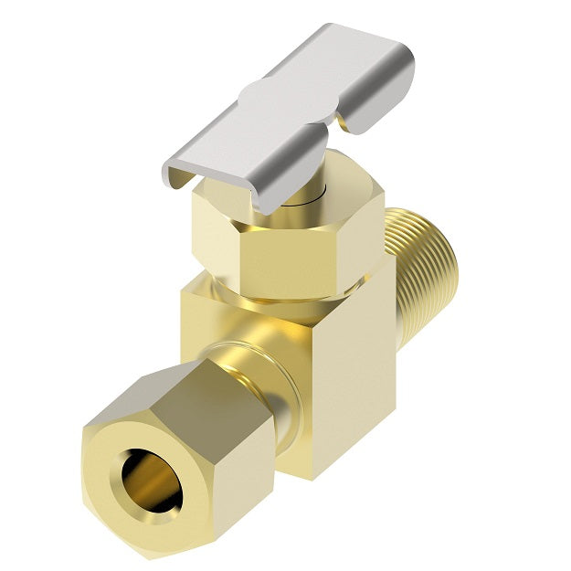 A6755 by Danfoss | Needle Valve | Compression Straightway | 5/16" Tube OD x 1/4" Male NPTF | Brass