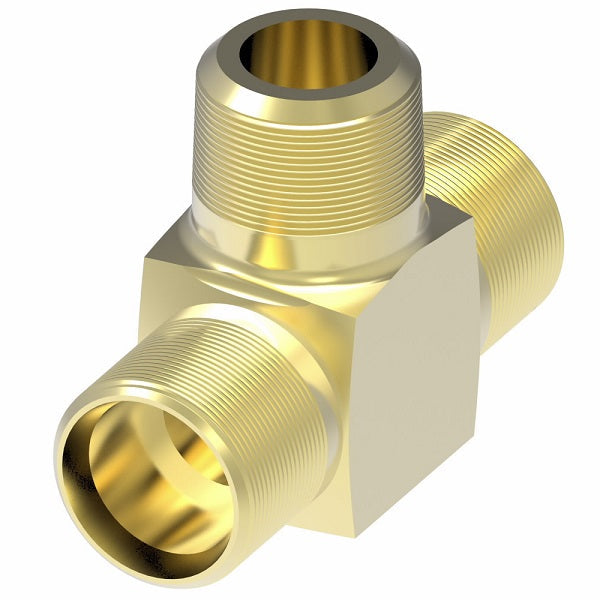 B1372X6X6X6 by Danfoss | Air Brake Adapter for Copper Tubing | Male Connector Branch Tee (Body Only) | 3/8" Tube OD x 3/8" Tube OD x 3/8" Male Pipe | Brass