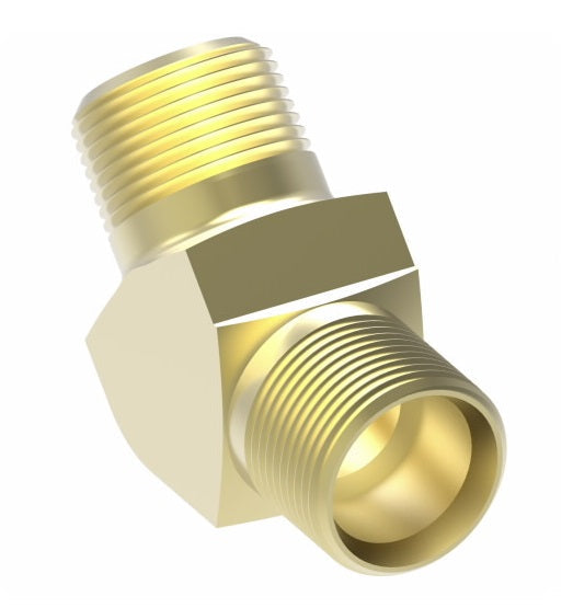 B1380X6 by Danfoss | Air Brake Adapter for Copper Tubing | Male Connector 45° Elbow (Body Only) | 3/8" Tube OD x 1/4" Male Pipe | Brass