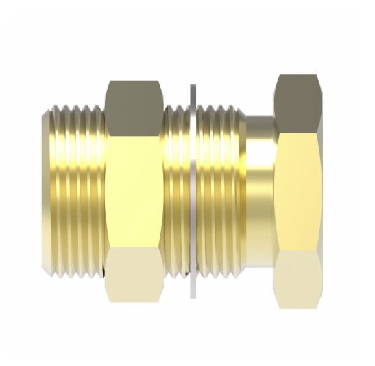 1345 by Danfoss | Air Brake Adapter for Copper Tubing | Bulkhead Coupling (0.94" Length) | 1/4" Female Pipe x 1/4" Female Pipe | Brass