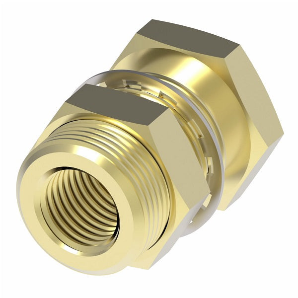 1346 by Danfoss | Air Brake Adapter for Copper Tubing | Bulkhead Coupling | 3/8" Female Pipe x 3/8" Female Pipe | Brass
