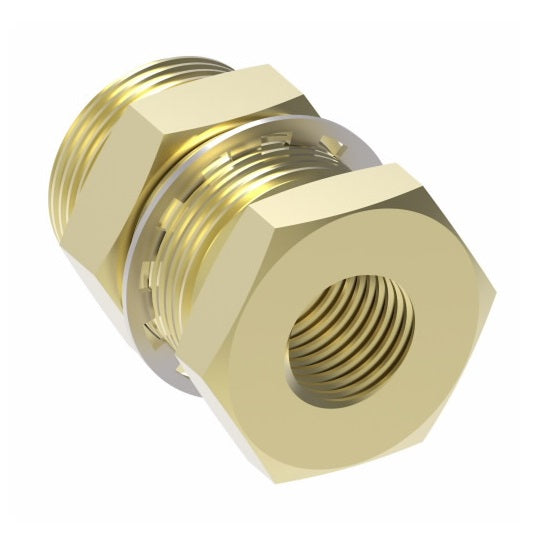 1346 by Danfoss | Air Brake Adapter for Copper Tubing | Bulkhead Coupling | 3/8" Female Pipe x 3/8" Female Pipe | Brass