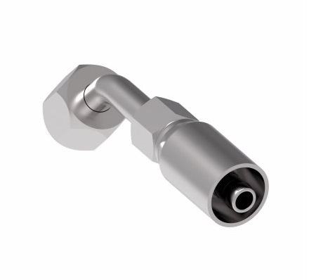 08E-690 Weatherhead by Danfoss | Everflex E Series | Female 37° JIC Swivel Tube 45° Elbow Crimp Fitting | -10 Female 37° JIC Swivel x -08 Hose Barb | Steel