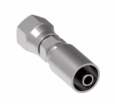 03ER-604 Weatherhead by Danfoss | Everflex E Series | Female 37° JIC Swivel Crimp Fitting | -04 Female 37° JIC x -03 Hose Barb | Stainless Steel