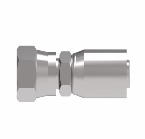 06E-06L Weatherhead by Danfoss | Everflex E Series | Female JIS 30° Flare Parallel Pipe Swivel Crimp Fitting | -06 Female JIS 30° Flare Parallel Pipe Swivel x -06 Hose Barb | Steel
