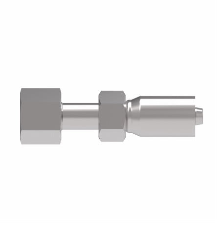 06E-S66 Weatherhead by Danfoss | Everflex E Series | Female ORS Swivel Crimp Fitting | -06 Female O-Ring Face Seal Swivel x -06 Hose Barb | Steel