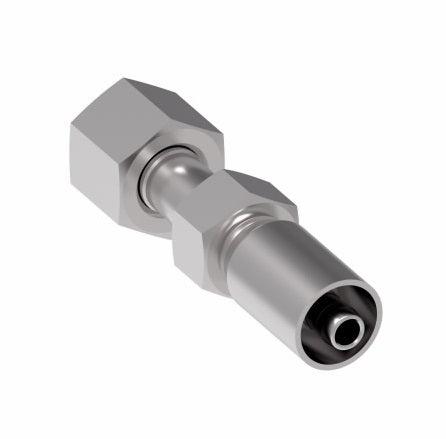 08E-S68 Weatherhead by Danfoss | Everflex E Series | Female ORS Swivel Crimp Fitting | -08 Female O-Ring Face Seal Swivel x -08 Hose Barb | Steel