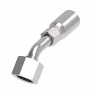 05E-L66 Weatherhead by Danfoss | Everflex E Series | Female ORS Swivel Tube 45° Elbow Crimp Fitting | -06 Female O-Ring Face Seal Swivel x -05 Hose Barb | Steel