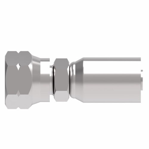 05E-406 Weatherhead by Danfoss | Everflex E Series | Female SAE 45° Swivel Crimp Fitting | -06 Female SAE 45° x -05 Hose Barb | Steel