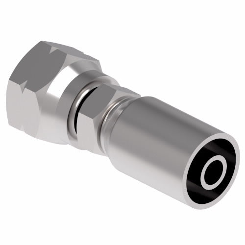 05E-406 Weatherhead by Danfoss | Everflex E Series | Female SAE 45° Swivel Crimp Fitting | -06 Female SAE 45° x -05 Hose Barb | Steel