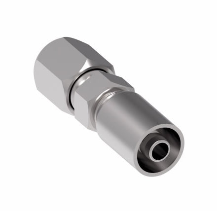 06E-756 Weatherhead by Danfoss | Everflex E Series | Flareless Tube Rigid Crimp Fitting | -06 Male Flareless Tube Rigid x -06 Hose Barb | Steel
