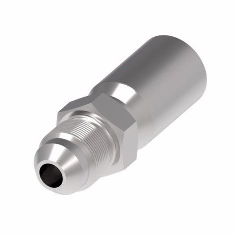 04E-504 Weatherhead by Danfoss | Everflex E Series | Male 37° JIC Rigid Crimp Fitting | -04 Male 37° JIC x -04 Hose Barb | Steel