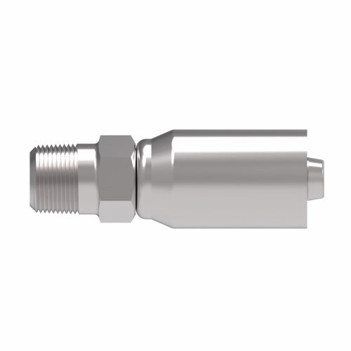 04E-104 Weatherhead by Danfoss | Everflex E Series | Male Pipe Rigid Crimp Fitting | -04 Male NPTF x -04 Hose Barb | Steel