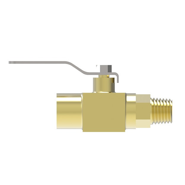 FF90590-04 by Danfoss | Mini Instrumentation 2-Way Ball Valve | 1/4" Male NPT x 1/4" Female NPT | Brass