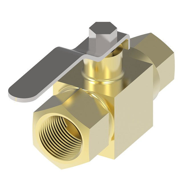 FF90592-04 by Danfoss | Mini Instrumentation 2-Way Ball Valve | 1/4" Female NPT x 1/4" Female NPT | Brass