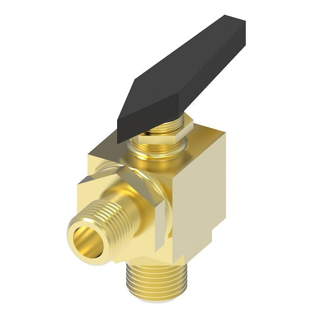 FF90596-08 by Danfoss | Instrumentation 2-Way Ball Valve | 90° Elbow | Compression | 1/2" Tube OD x 1/2" Tube OD | Brass