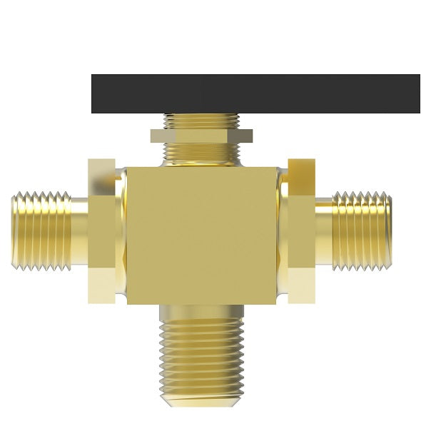 FF90598-04 by Danfoss | Instrumentation 3-Way Ball Valve | Compression | 1/4" Tube OD x 1/4" Tube OD | Brass
