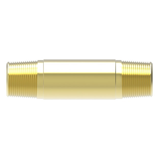 3330X6 by Danfoss | Pipe Adapter | Long Nipple | 3/8" Male Pipe x 3/8" Male Pipe | 3.00" Length | Brass