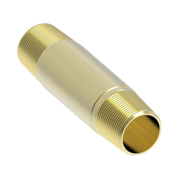 3330X4 by Danfoss | Pipe Adapter | Long Nipple | 1/4" Male Pipe x 1/4" Male Pipe | 3.00" Length | Brass