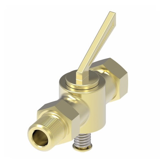 W20332 by Danfoss | Air Brake Adapter for Copper Tubing | Shut Off Valve | 1/4" Male Pipe x 1/4" Female Pipe | Brass