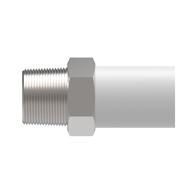 800108-8-316 by Danfoss | Conv-O-Crimp | Male Pipe Convoluted Hose Fitting (Insert Only) | -08 Male Pipe x -08 Hose Barb | 316 Stainless Steel