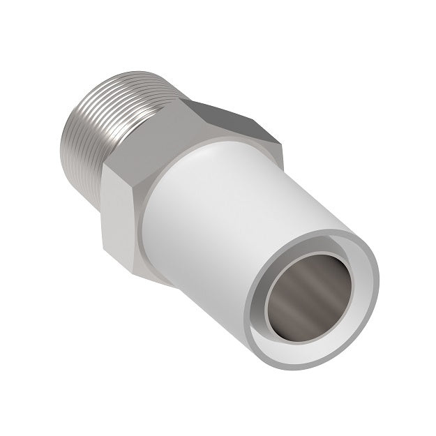 800108-8-316 by Danfoss | Conv-O-Crimp | Male Pipe Convoluted Hose Fitting (Insert Only) | -08 Male Pipe x -08 Hose Barb | 316 Stainless Steel