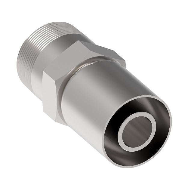 12-112-A by Danfoss | Conv-O-Crimp | Male Pipe Convoluted Hose Fitting | -12 Male Pipe x -12 Hose Barb | 316/304 Stainless Steel