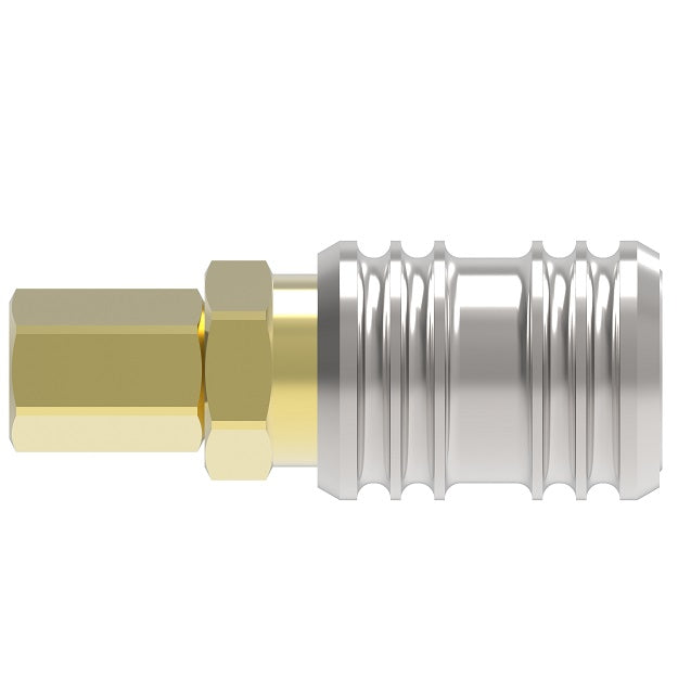 1200 Hansen® by Danfoss | Pneumatic Quick Disconnect Coupling | 1000 Series | 3/8" Female NPTF x 1/4" Body Size | Socket | NBR Seal | Brass
