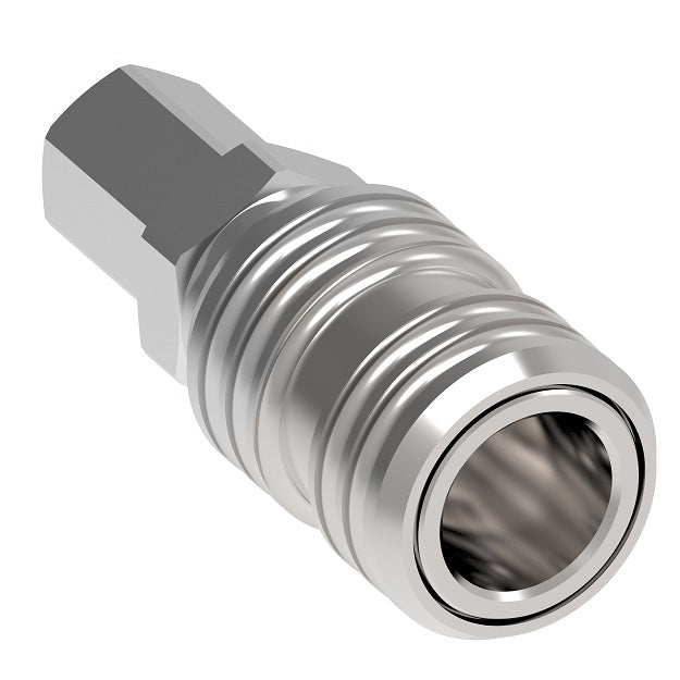 LL1000 Hansen® by Danfoss | Pneumatic Quick Disconnect Coupling | 1000 Series | 1/4" Female NPTF x 1/4" Body Size | Socket | NBR Seal | Stainless steel