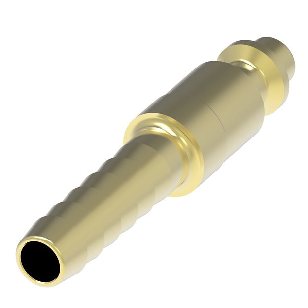 B17 Hansen® by Danfoss | Pneumatic Quick Disconnect Coupling | 1000 Series / 3000 Series | Hose Barb End | 3/8" Hose ID x 1/4" Body Size | Plug | Brass