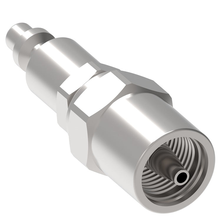 3PB7 Hansen® by Danfoss | Pneumatic Quick Disconnect Coupling | 1000 Series | Hose Crimp End | 5/8" Hose OD | 1/4" Hose ID x 1/4" Body Size | Plug | Steel