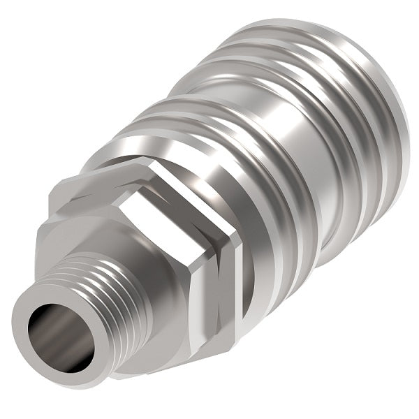 LL1100 Hansen® by Danfoss | Pneumatic Quick Disconnect Coupling | 1000 Series | 1/4" Male NPTF x 1/4" Body Size | Socket | NBR Seal | Stainless Steel