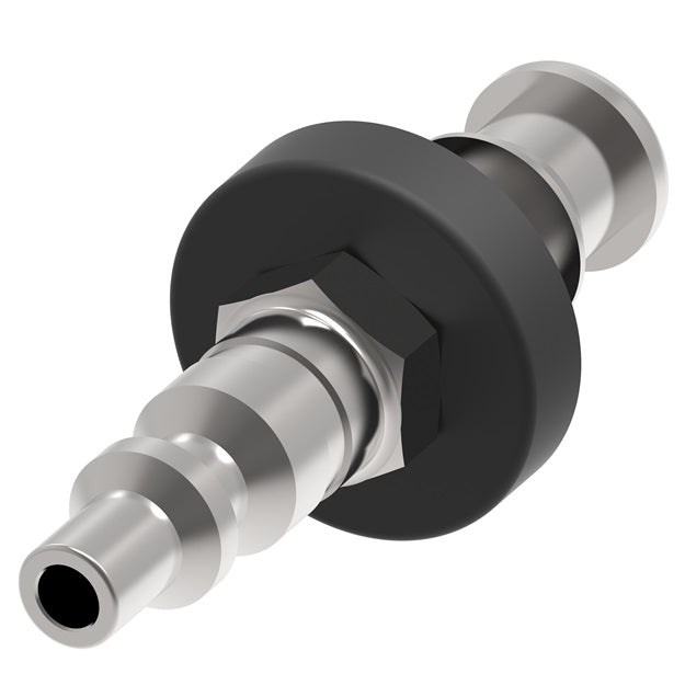 16P Hansen® by Danfoss | Pneumatic Quick Disconnect Coupling | 1000 Series / 3000 Series | Push-On Hose Barb End | 1/4" Hose ID x 1/4" Body Size | Plug | Steel