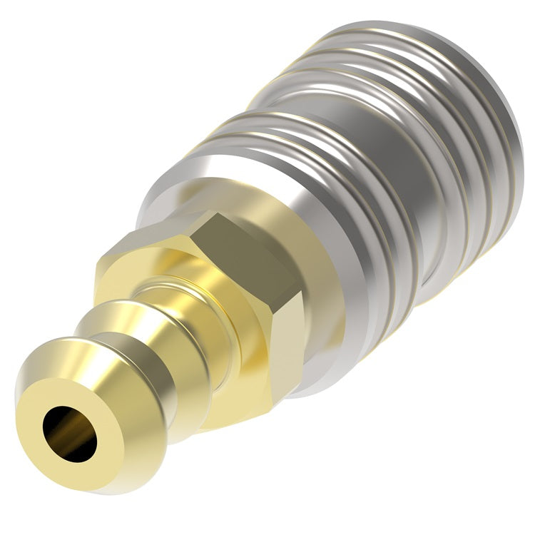 1700P Hansen® by Danfoss | Pneumatic Quick Disconnect Coupling | 1000 Series | Push-On Hose Barb End | 3/8" Hose ID x 1/4" Body Size | Socket | NBR Seal | Brass