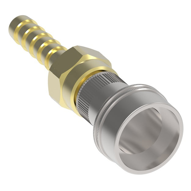 112E Hansen® by Danfoss | Pneumatic Quick Disconnect Coupling | 100 Series | Hose Barb End | 3/8" Hose ID x 1/4" Body Size | Socket | Buna-N Seal | Brass