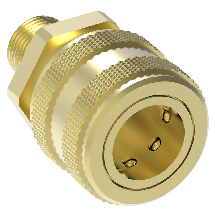 103 Hansen® by Danfoss | Pneumatic Quick Disconnect Coupling | 100 Series | 1/4" Male NPTF x 1/4" Body Size | Socket | Buna-N Seal | Brass