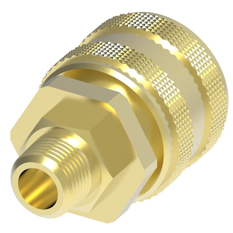 105 Hansen® by Danfoss | Pneumatic Quick Disconnect Coupling | 100 Series | 3/8" Male NPTF x 1/4" Body Size | Socket | Buna-N Seal | Brass