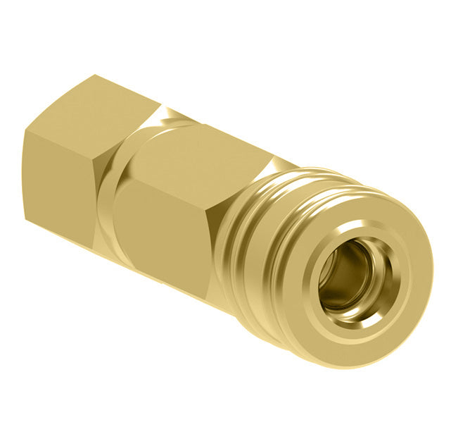 28S12F Hansen® by Danfoss | Pneumatic Quick Disconnect Coupling | 180/280 Series | 1/8" Female NPTF x 1/8" Body Size | Socket | Buna-N Seal | Brass