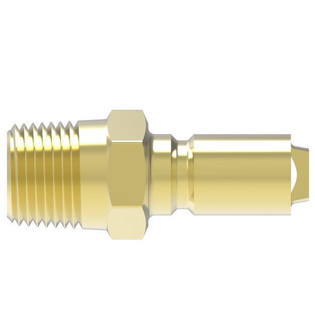 186 Hansen® by Danfoss | Pneumatic Quick Disconnect Coupling | 180/280 Series | 1/4" Male NPTF x 1/8" Body Size | Plug | Brass
