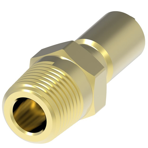 186 Hansen® by Danfoss | Pneumatic Quick Disconnect Coupling | 180/280 Series | 1/4" Male NPTF x 1/8" Body Size | Plug | Brass