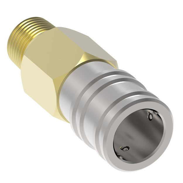 28S25M Hansen® by Danfoss | Pneumatic Quick Disconnect Coupling | 180/280 Series | 1/4" Male NPTF x 1/8" Body Size | Socket | Buna-N Seal | Brass