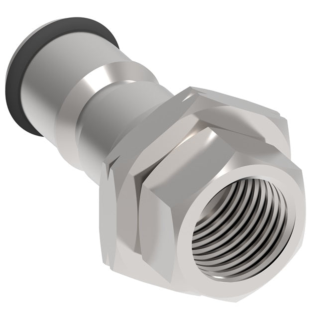 2KLF720 Hansen® by Danfoss | Food & Beverage Quick Disconnect Coupling | 2HKGL Series | 7/16-20 Female UNF x 1/4" Body Size | Plug for Liquid | NBR Seal | Stainless Steel